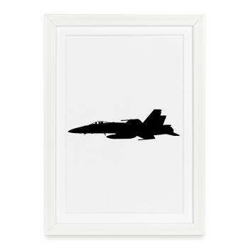 Avion - Affiche encadrée (27 × 37 cm) - blanc - Devant