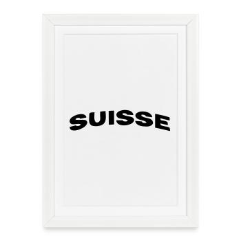 Suisse - Affiche encadrée (27 × 37 cm) - blanc - Devant