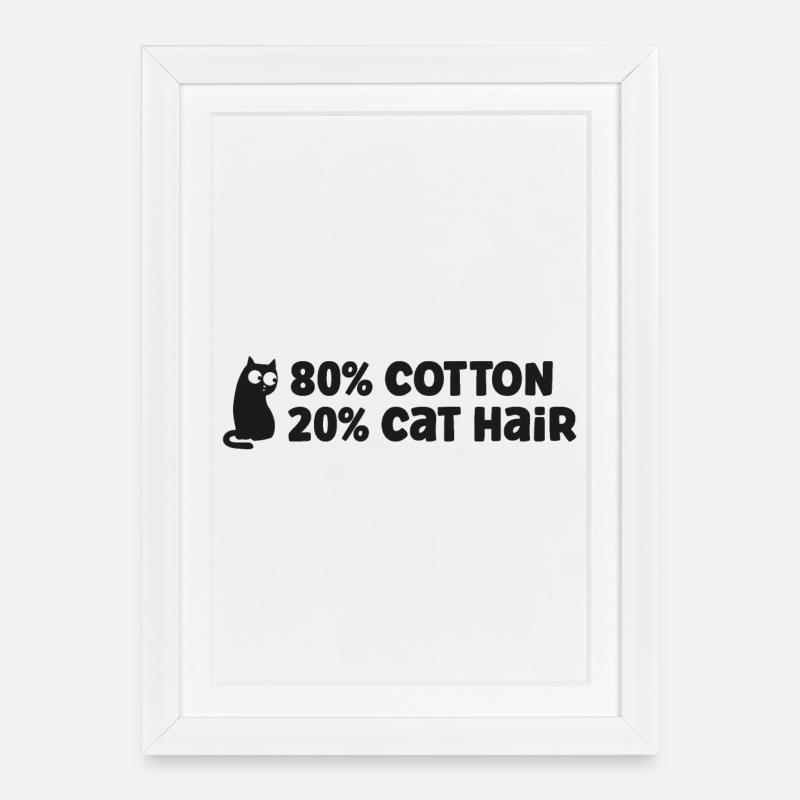 Katze Katzen - Gerahmtes Poster (27 × 37 cm) - Weiß