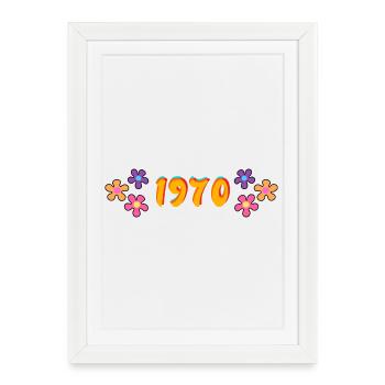 1970 hippie style - Framed poster (27 × 37 cm) - white - Front
