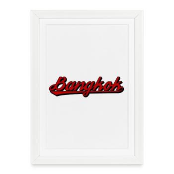 Rouge néon à écriture de Bangkok - Affiche encadrée (27 × 37 cm) - blanc - Devant
