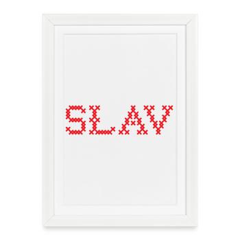 SLAV Slave Folk Slawisch - Affiche encadrée (27 × 37 cm) - blanc - Devant