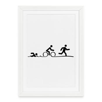 Triathlon, triathlon, swimming, cycling and running - Framed poster (27 × 37 cm) - white - Front