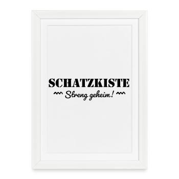 Treasure Chest Top Secret Pirate Pirate Treasure - Framed poster (27 × 37 cm) - white - Front