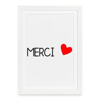 MERCI. MAÎTRESSE. MAÎTRE. MERCI MAÎTRESSE - Affiche encadrée (27 × 37 cm) - blanc - Devant