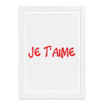 I LOVE YOU. LOVE. COUPLE. JUST MARRIED. Bachelorette party - Framed poster (27 × 37 cm) - white - Front