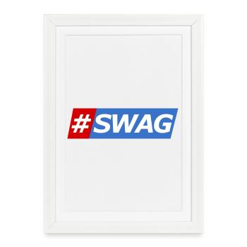 SWAG Block Colors Hashtag - Framed poster (27 × 37 cm) - white - Front