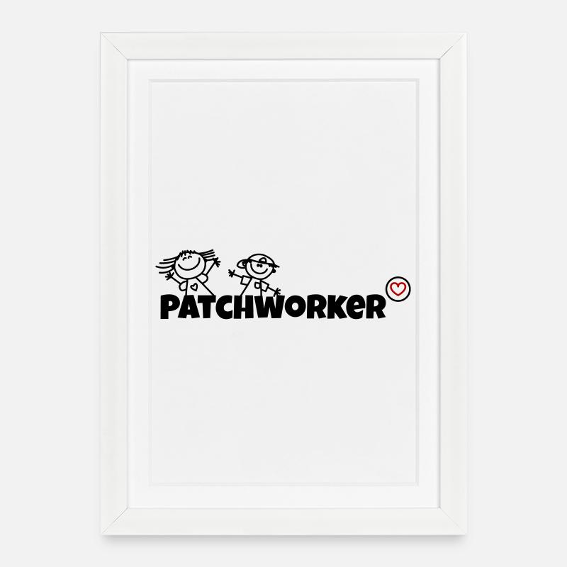 Patchworker - Gerahmtes Poster (27 × 37 cm) - Weiß