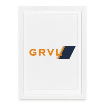 Gravel Logo - Affiche encadrée (27 × 37 cm) - blanc - Devant
