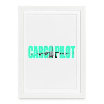 Pilote cargo C-17 - Affiche encadrée (27 × 37 cm) - blanc - Devant