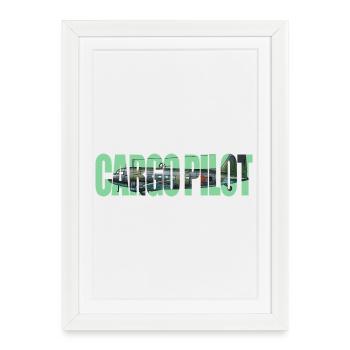 Pilote cargo Li-2 - Affiche encadrée (27 × 37 cm) - blanc - Devant