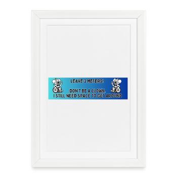 Bumper sticker of a wheelchair clown # - Framed poster (27 × 37 cm) - white - Front
