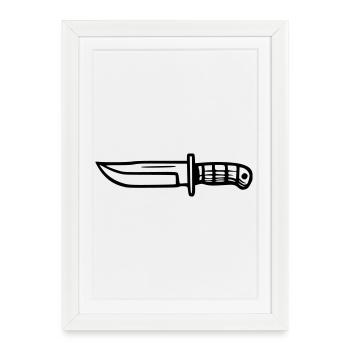 Couteau de survie - Affiche encadrée (27 × 37 cm) - blanc - Devant