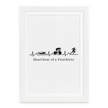 Heartbeat of a Triathlete - Framed poster (27 × 37 cm) - white - Front