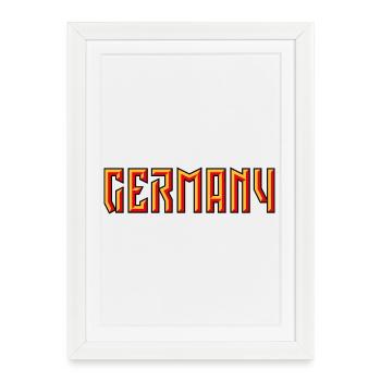 Lettrage Allemagne (Relief / 3D / 3C) - Affiche encadrée (27 × 37 cm) - blanc - Devant