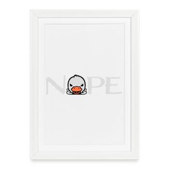 Goose Nope Middle Finger Nasty Insult Duck Naughty - Framed poster (27 × 37 cm) - white - Front