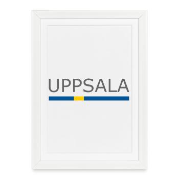 Drapeau de la Suède - Uppsala - Sverige - Schweden - Affiche encadrée (27 × 37 cm) - blanc - Devant