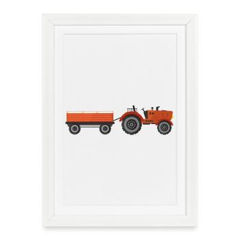 tracteur - Affiche encadrée (27 × 37 cm) - blanc - Devant