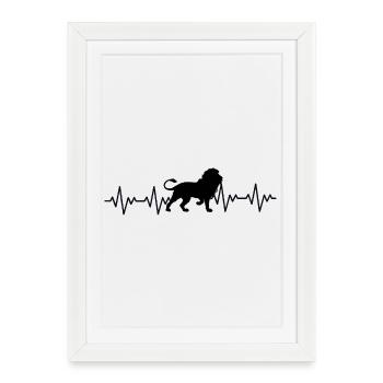 Leo ECG Heartbeat - Framed poster (27 × 37 cm) - white - Front