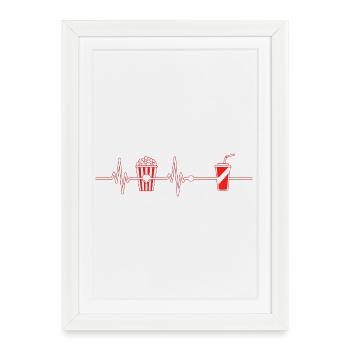 Popcorn Heartbeat - Framed poster (27 × 37 cm) - white - Front