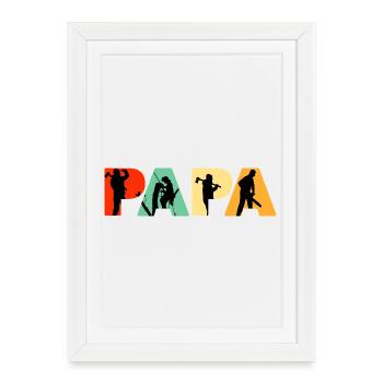 Papa Bûcheron, bûcheron, grimpeur d’arbres, arboriste, papa, - Affiche encadrée (27 × 37 cm) - blanc - Devant