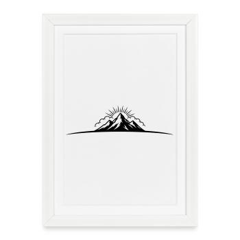 Montagnes Symboliques en plein air de Berge - Affiche encadrée (27 × 37 cm) - blanc - Devant