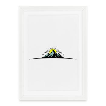 Montagnes Symboliques en plein air de Berge - Affiche encadrée (27 × 37 cm) - blanc - Devant