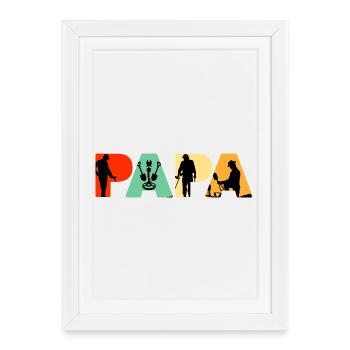 Détecteur de métaux Papa Détecteur de Détecteurs de Métaux Hobby - Affiche encadrée (27 × 37 cm) - blanc - Devant