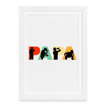 Papa Rapper Hip Hop Music Silhouette Art - Framed poster (27 × 37 cm) - white - Front