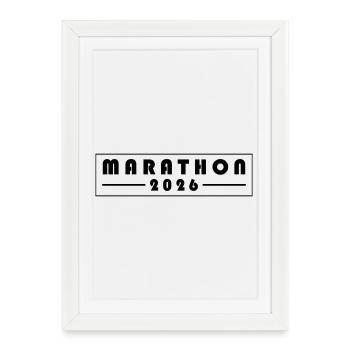 Marathon 2026 - Affiche encadrée (27 × 37 cm) - blanc - Devant