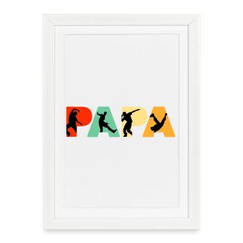Silhouette rétro de danse de rue Papa Dancer - Affiche encadrée (27 × 37 cm) - blanc - Devant