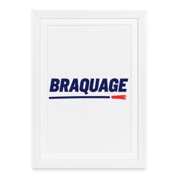 "BRAQUAGE" – Réflexion sur le prix des maillots - Affiche encadrée (27 × 37 cm) - blanc - Devant