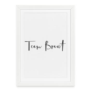 Équipe Mariée – Conception drôle de texte pour un enterrement de vie de garçon - Affiche encadrée (27 × 37 cm) - blanc - Devant