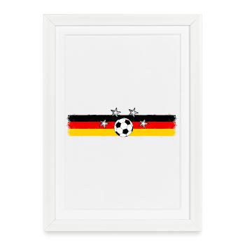 German Football Flag Ball - Framed poster (27 × 37 cm) - white - Front