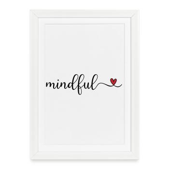 mindful cute design with a heart - Framed poster (27 × 37 cm) - white - Front