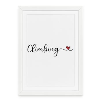 Grimper avec un cœur - Affiche encadrée (27 × 37 cm) - blanc - Devant