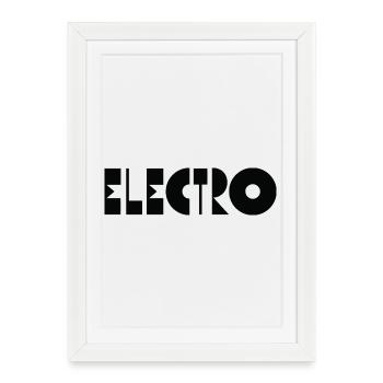 Logo de la musique électro - Affiche encadrée (27 × 37 cm) - blanc - Devant