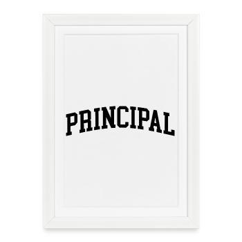 Principal de l’école minimaliste - Affiche encadrée (27 × 37 cm) - blanc - Devant