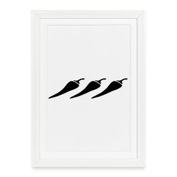 Piments - Affiche encadrée (27 × 37 cm) - blanc - Devant