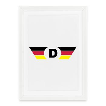 Allemagne drapeau / symbole haut - Affiche encadrée (27 × 37 cm) - blanc - Devant