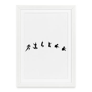 Saut en longueur - Affiche encadrée (27 × 37 cm) - blanc - Devant