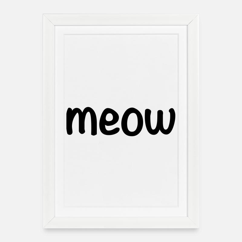 Meow - Framed poster (27 × 37 cm) - white