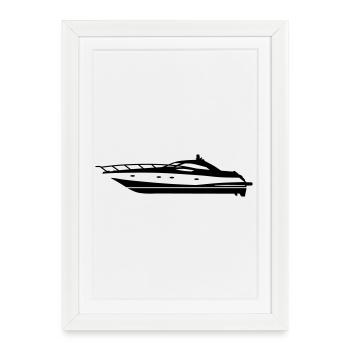 motor Yacht - Framed poster (27 × 37 cm) - white - Front