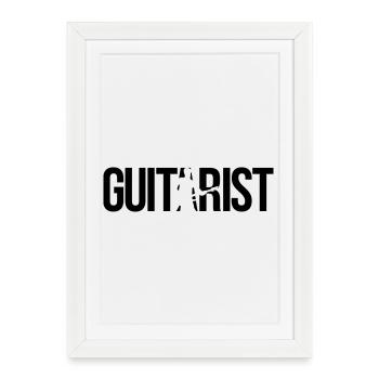 guitarist - Framed poster (27 × 37 cm) - white - Front