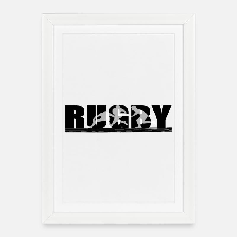 Rugby - Gerahmtes Poster (27 × 37 cm) - Weiß