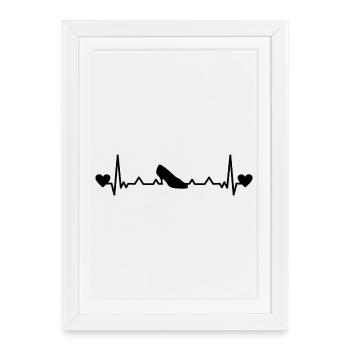 Classique Danse Danse Chaussures Femmes Standard Heartbeat - Affiche encadrée (27 × 37 cm) - blanc - Devant
