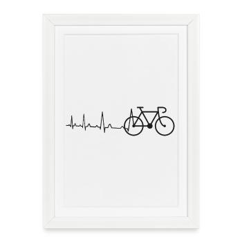 Vélo de route Heartbeat - Affiche encadrée (27 × 37 cm) - blanc - Devant