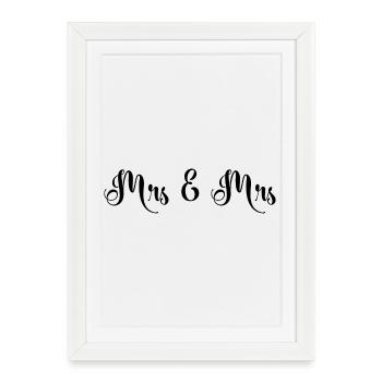 Mrs & Mrs Design for Lesbian Weddings - Framed poster (27 × 37 cm) - white - Front