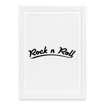 rock n roll design rétro style vintage - Affiche encadrée (27 × 37 cm) - blanc - Devant