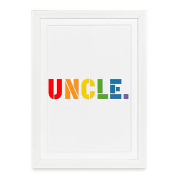 LGBT Rainbow shirt oncle gay LGBT lgbtqi queer - Affiche encadrée (27 × 37 cm) - blanc - Devant